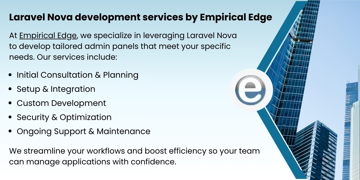Laravel Nova development by Empirical Edge