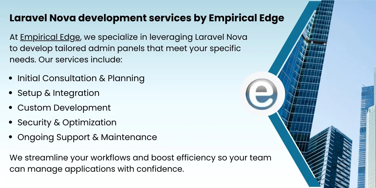 Laravel Nova development by Empirical Edge