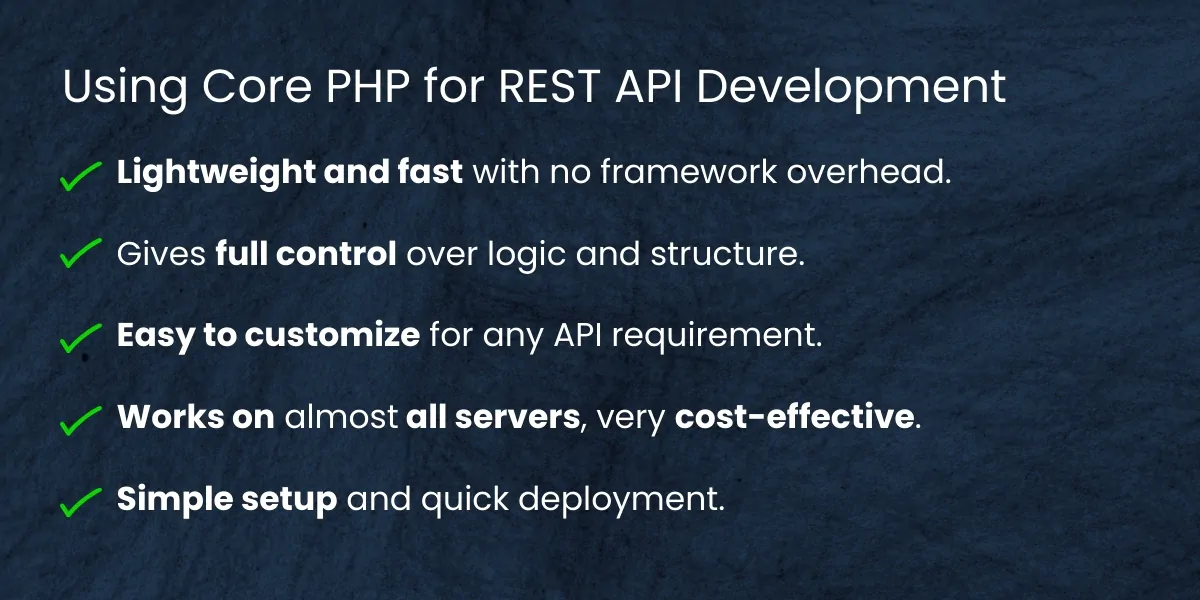Using Core PHP for REST API Development